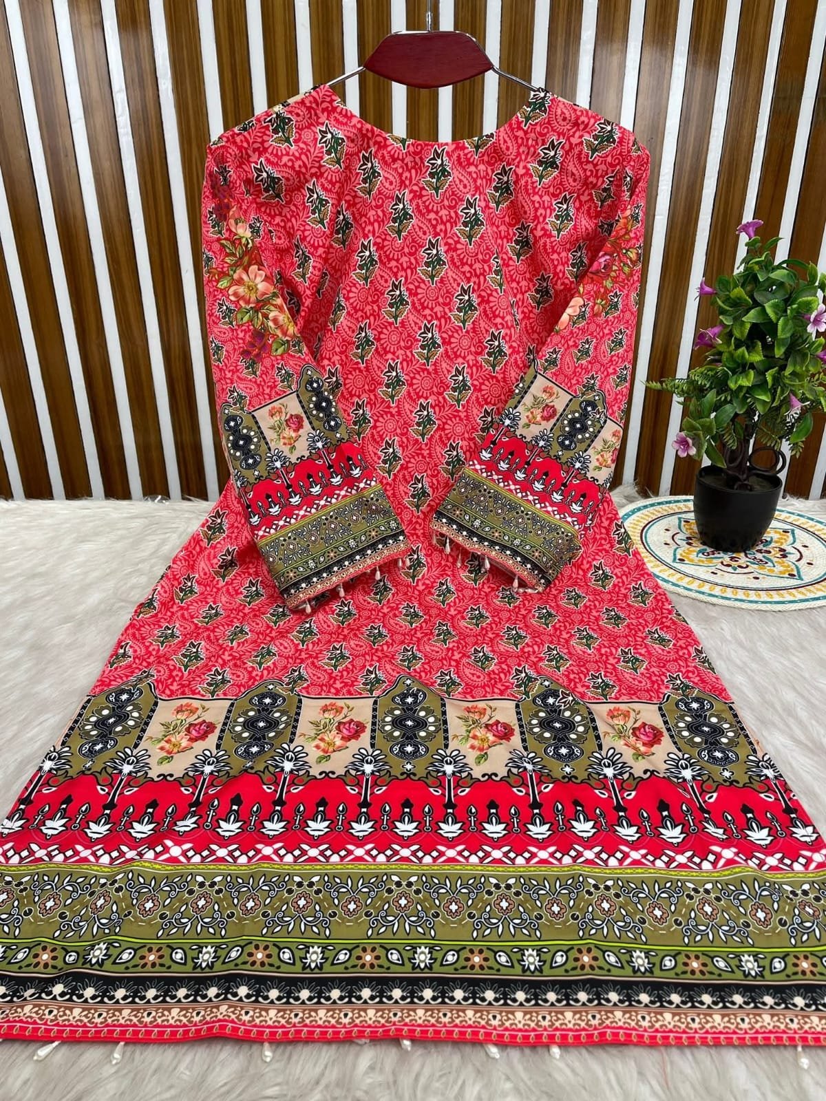 Ready Made Digital Print Three Piece