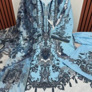 Ready Made Embroidery Sequence Digital Print Three Piece